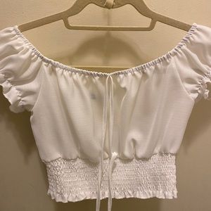 White cropped blouse
